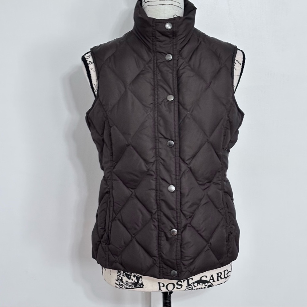 Lands' End Women's Quilted Vest - Dark Brown Women XS